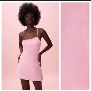 Zara Womens Bubblegum Pink Strappy Mini Dress with Built in shorts M NWT